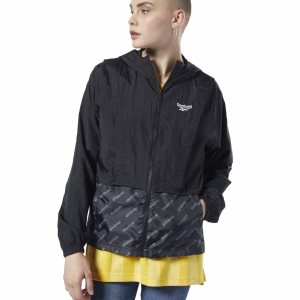 Wiatrówka Kurtka Damskie Reebok Classic Czarne PL 69PJEIO